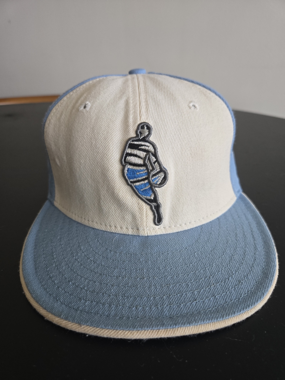 New Era Cream and Light Blue 59FIFTY Fitted NBA Cap